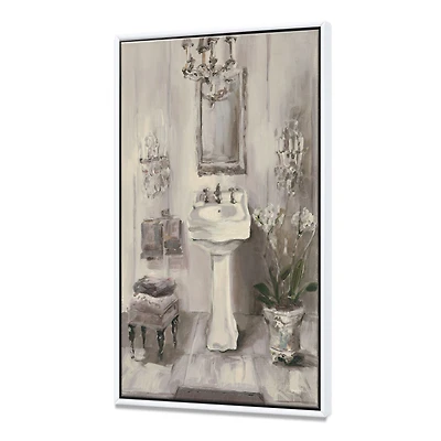 French Bathroom Vintage II Canvas