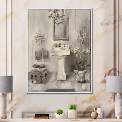 French Bathroom Vintage II Canvas