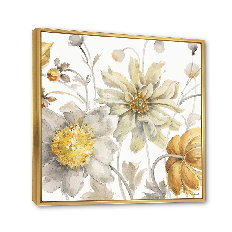 Fields of Gold Watercolor Flower V  Canvas