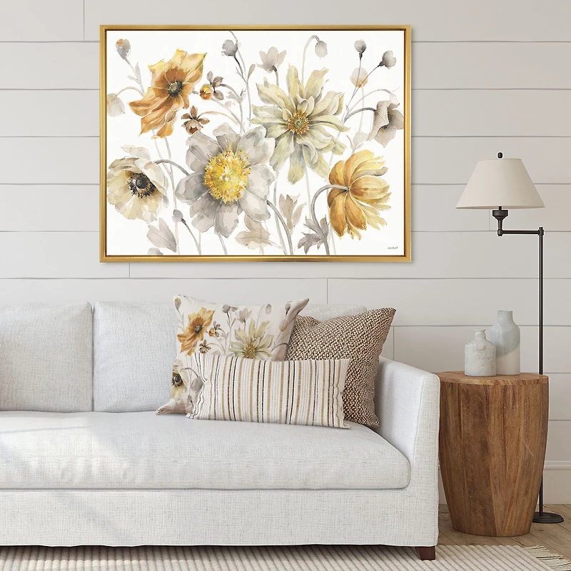 Fields of Gold Watercolor Flower VII Canvas Art