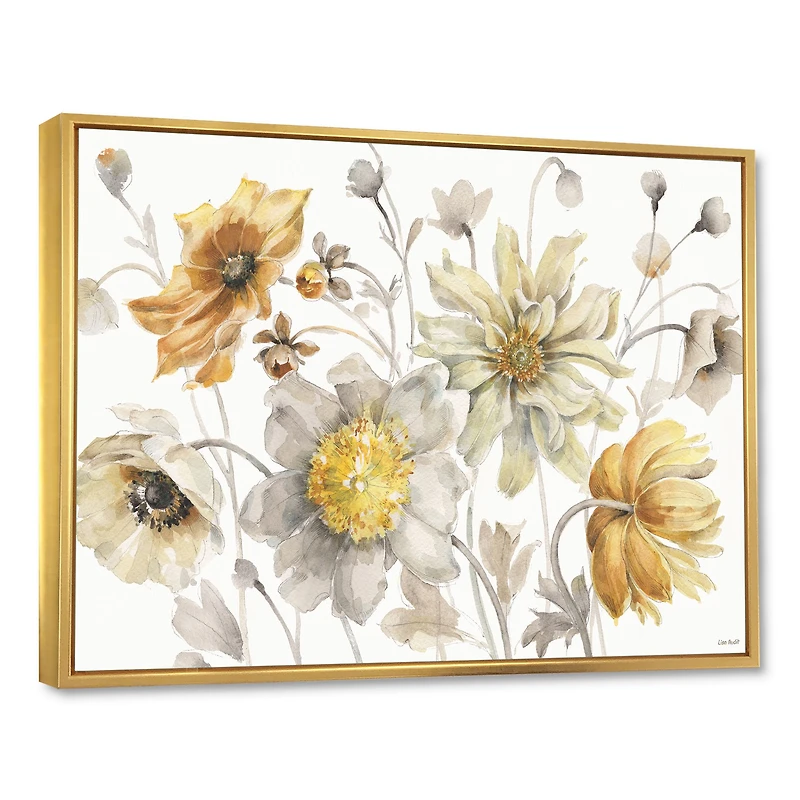 Fields of Gold Watercolor Flower VII Canvas Art