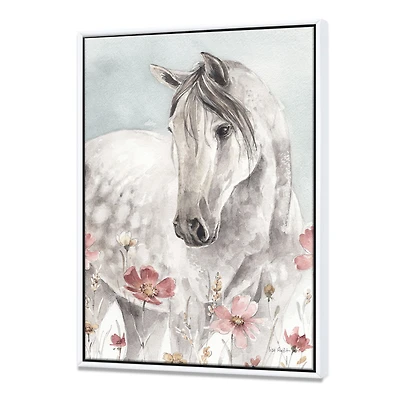 Watercolors Pink Wild Horses II  Wall Art