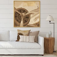 Retro Airplanes Sepia  Wall Art