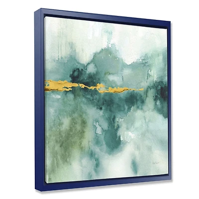 Blue Watercolor Impression with Gold  Wall Art