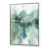 Blue Watercolor Impression with Gold  Wall Art