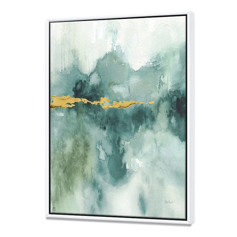Blue Watercolor Impression with Gold  Wall Art