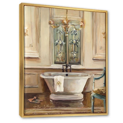 Vintage Paris Bathtub Painting  Wall Art