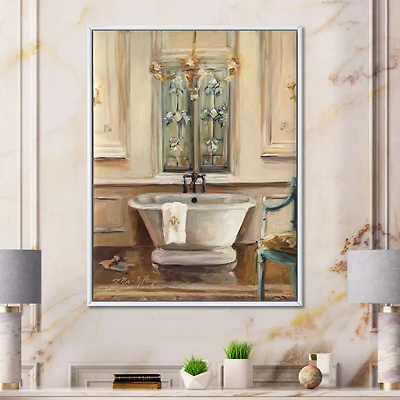 Vintage Paris Bathtub Painting  Wall Art