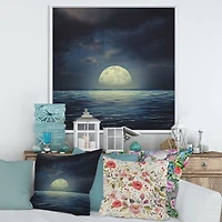 Super Moon Over The Sea II  Wall Art