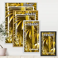 Yellow Bamboo and Tropical Leaves  Wall Art