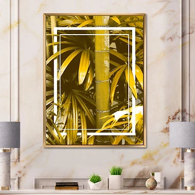 Yellow Bamboo and Tropical Leaves Wall Art