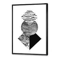 Tropical Palm Leaf with Abstract Geometry Shapes I  Wall Art