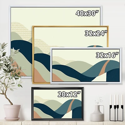 Abstract Geometric Landscape with Hills  Wall Art