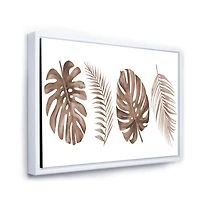 Tropical Monstera and Palm Leaf Terracotta  Wall Art
