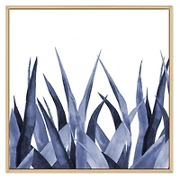 Navy Blue Agave Leaves  Wall Art