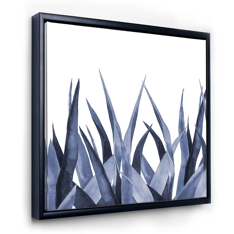 Navy Blue Agave Leaves  Wall Art