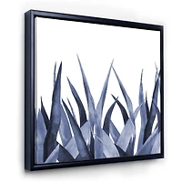 Navy Blue Agave Leaves  Wall Art