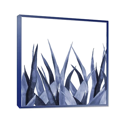 Navy Blue Agave Leaves  Wall Art
