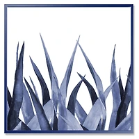 Navy Blue Agave Leaves  Wall Art
