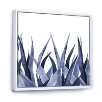 Navy Blue Agave Leaves  Wall Art