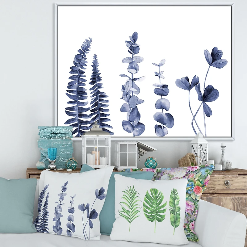 Navy Blue Eucalyptus I Wall Art