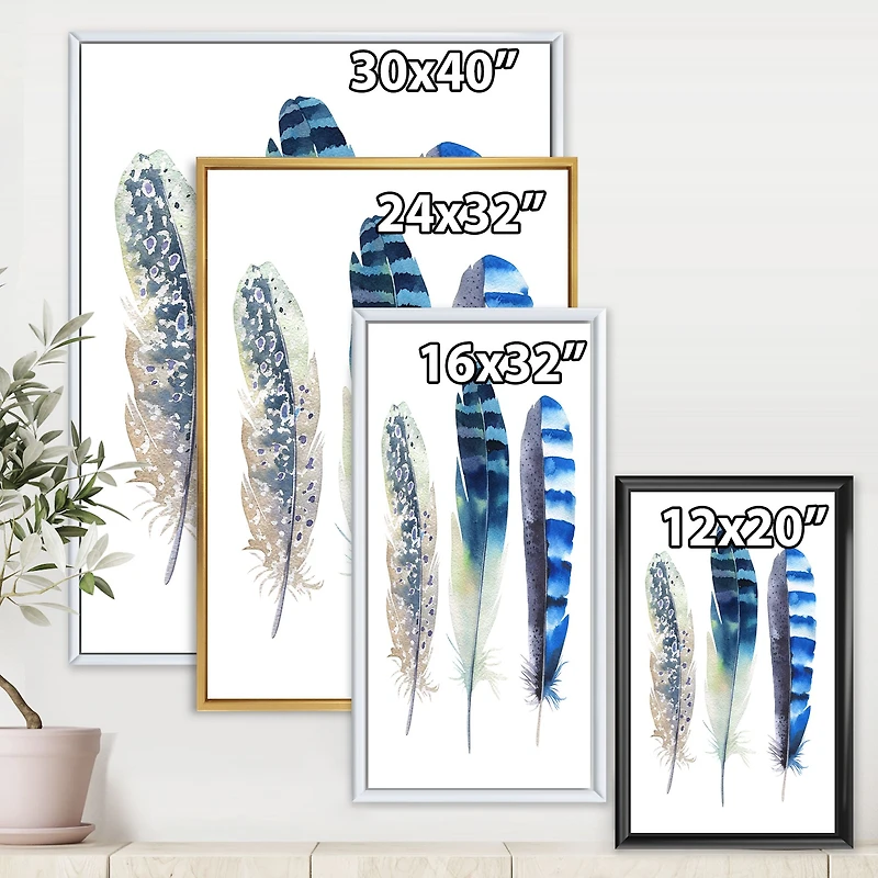Colourful Boho Feathers I  Wall Art