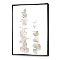 Beige Eucalyptus Branches on White  Wall Art