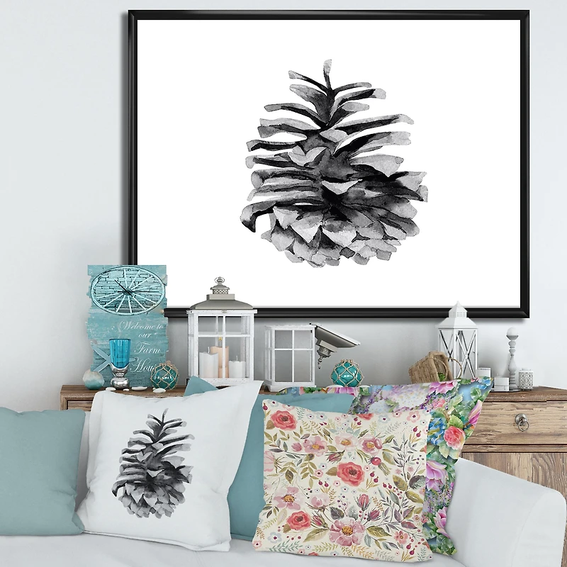 Toile « Conifer Cone Monochrome »