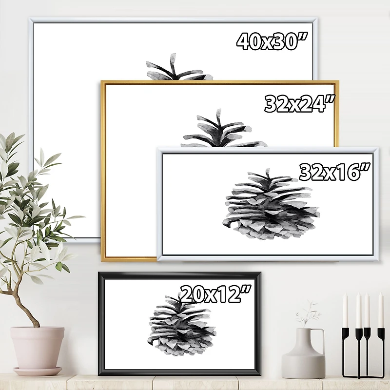 Toile « Conifer Cone Monochrome »