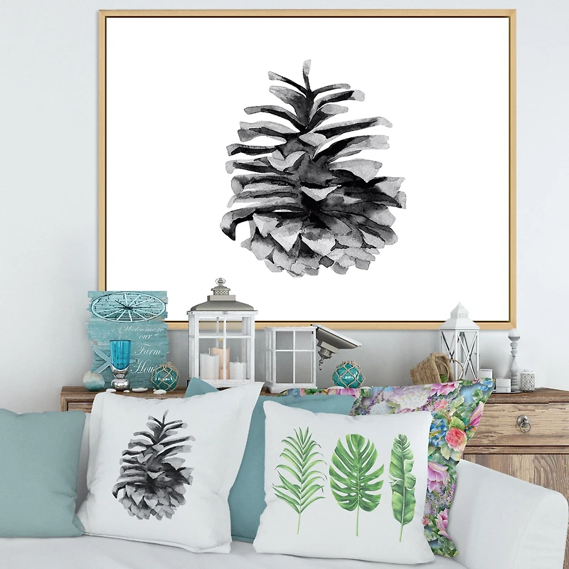 Toile « Conifer Cone Monochrome »