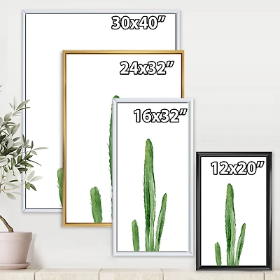 Green Cactus South Western Plant Botanical Detail  Wall Art