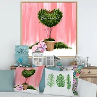 Heart Shaped Valentine House Plant  Wall Art