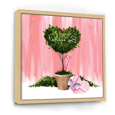 Heart Shaped Valentine House Plant  Wall Art