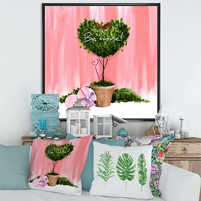 Heart Shaped Valentine House Plant  Wall Art