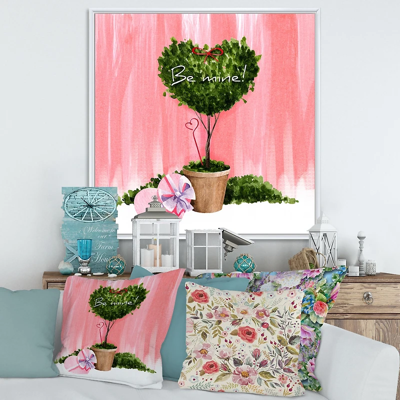 Heart Shaped Valentine House Plant  Wall Art