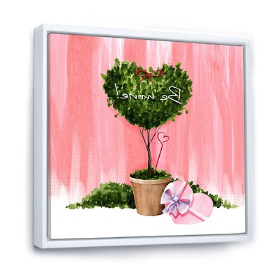 Heart Shaped Valentine House Plant  Wall Art