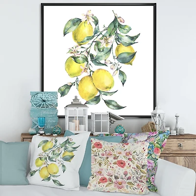 Branch of Yellow Lemons and Leaves I Wall Art