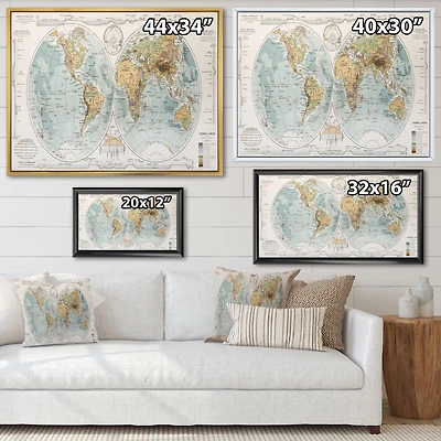 Toile « Ancient Map of The World II »