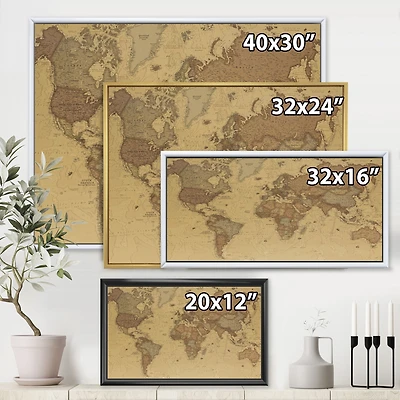 Toile « Ancient Map of The World III »