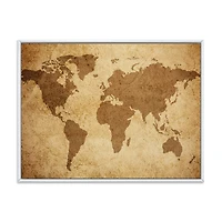 Ancient Map of The World V Canvas Wall Art