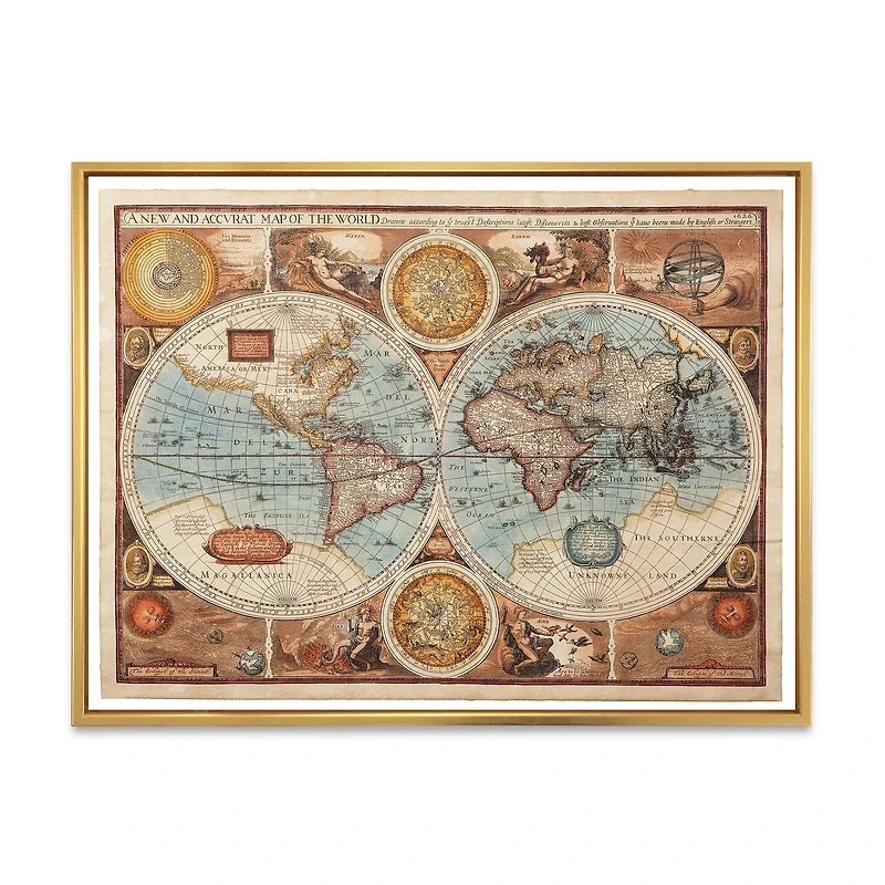 Ancient Map of The World VIII Wall Art