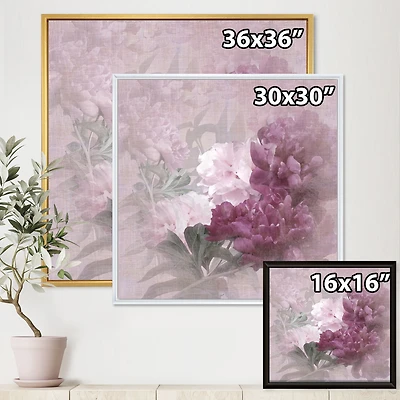 Toile « Vintage Purple and Pink Flowers II »