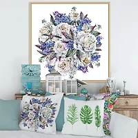 Toile « Bouquet Peonies White and Blue »