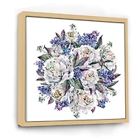Toile « Bouquet Peonies White and Blue »