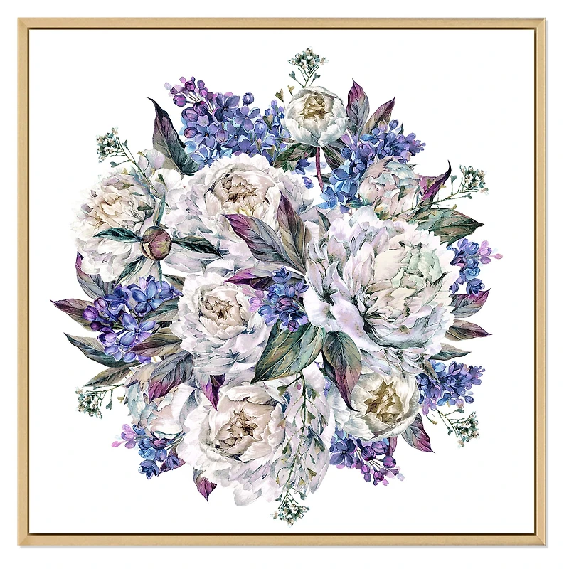 Toile « Bouquet Peonies White and Blue »