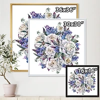 Toile « Bouquet Peonies White and Blue »