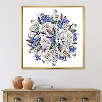 Toile « Bouquet Peonies White and Blue »