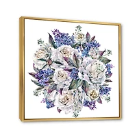 Toile « Bouquet Peonies White and Blue »