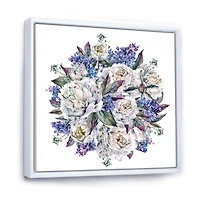 Toile « Bouquet Peonies White and Blue »