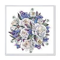 Toile « Bouquet Peonies White and Blue »